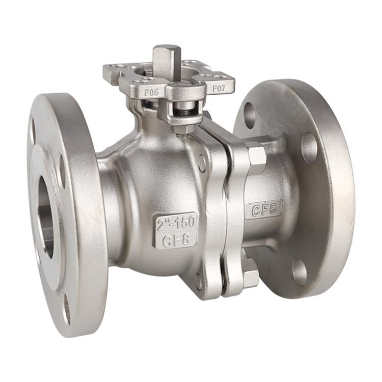 Valvola a sfera flangiata da 2-PC ANSI Standard con cuscinetto di montaggio diretto ISO 5211
