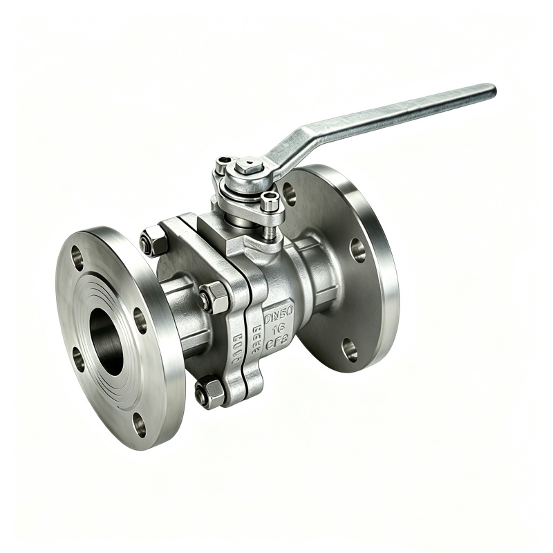 GB Stanrard 2PC Valvola a sfera flangiata in acciaio inossidabile PN16